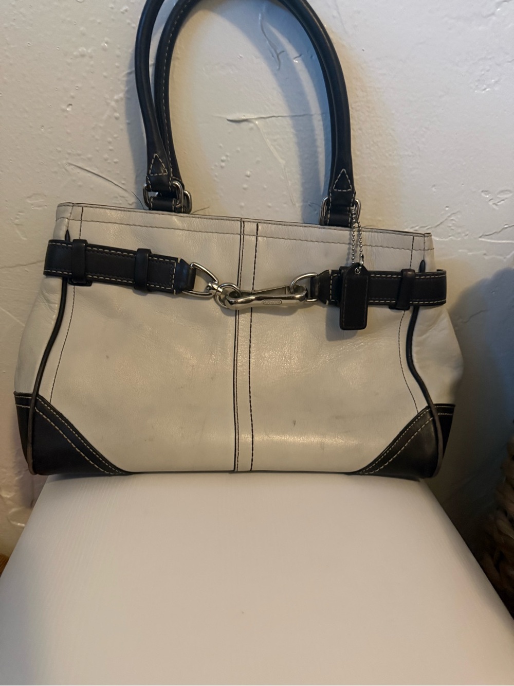 Authentic Vintage Coach Hamptons Belted Carryall Satchel Shoulder Bag